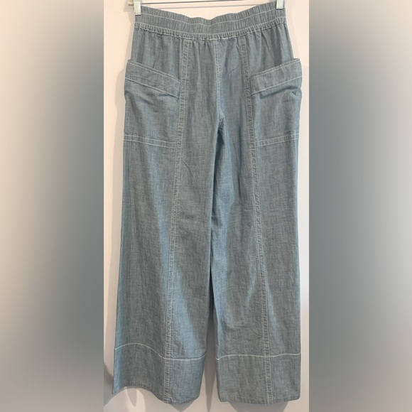NWT, Maeve/Anthropologie La Ponche Cotton Pull On Denim Wide Leg Pant, Sz STall - Picture 9 of 14